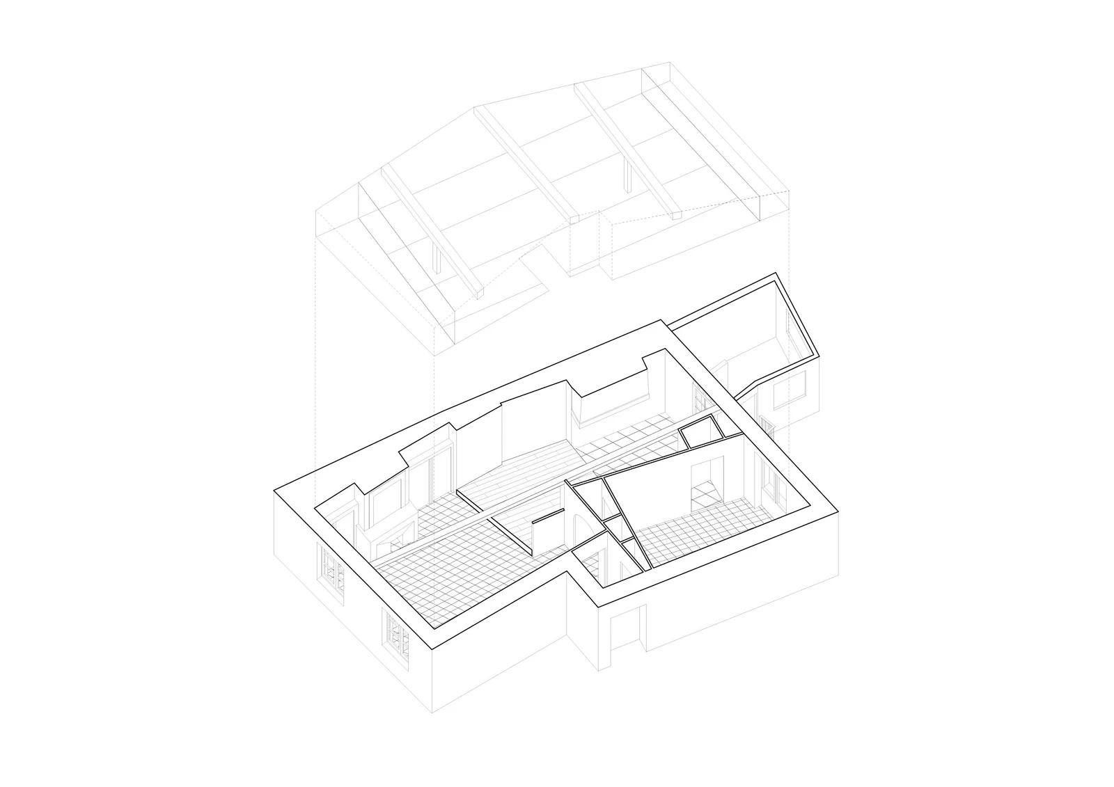 République — Axonométrie de l’état des lieux de l’appartement